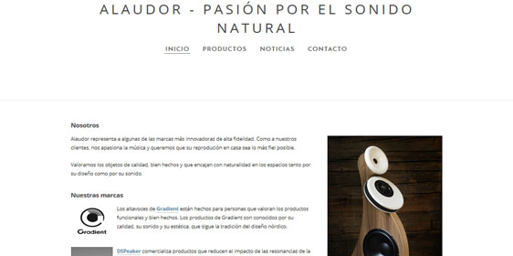 alaudor loudspeakers website in spain